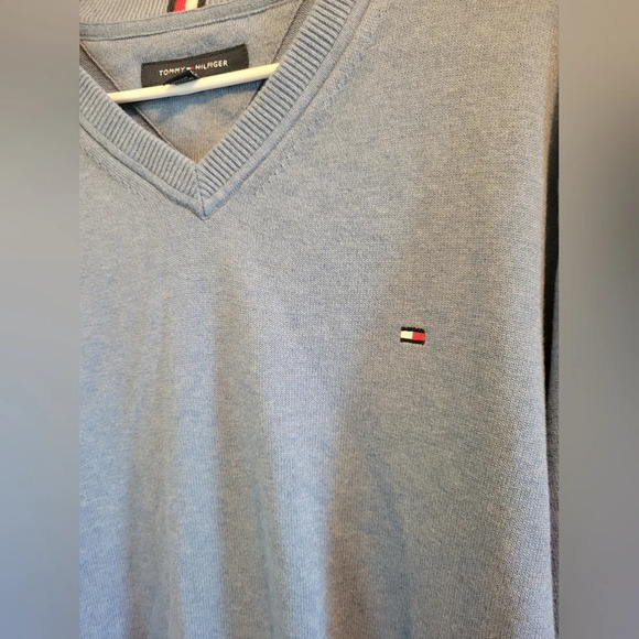 Tommy Hilfiger Baby Blue V-neck Sweater - Picture 3 of 4